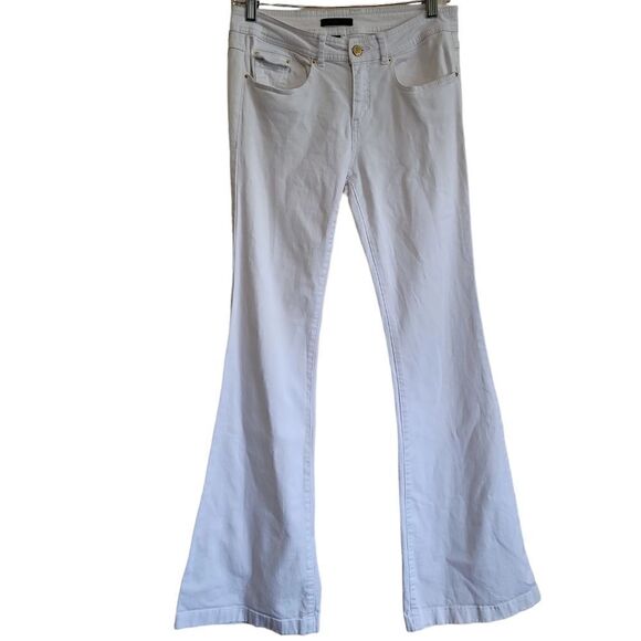 Rachel Zoe White Mid Rise Wide Leg Women's Jeans Sz 27 - Picture 4 of 10